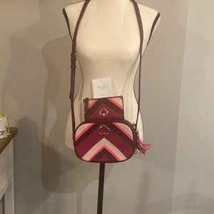 Gorgeous maroon and pink KATE SPADE purse and matching wallet